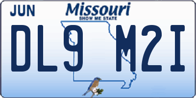 MO license plate DL9M2I