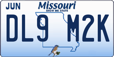 MO license plate DL9M2K