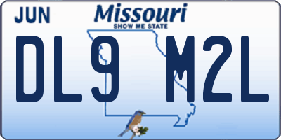 MO license plate DL9M2L