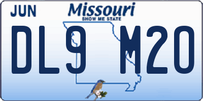 MO license plate DL9M2O