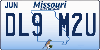 MO license plate DL9M2U