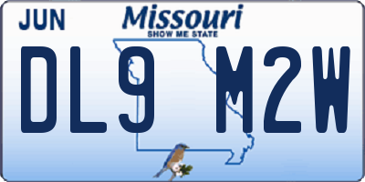 MO license plate DL9M2W