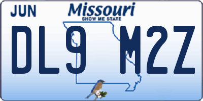 MO license plate DL9M2Z