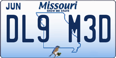 MO license plate DL9M3D