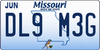 MO license plate DL9M3G
