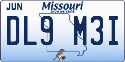 MO license plate DL9M3I