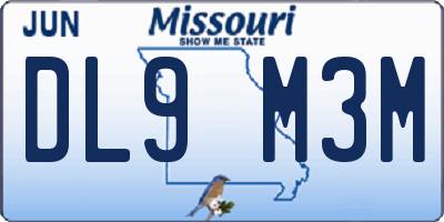 MO license plate DL9M3M