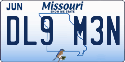 MO license plate DL9M3N