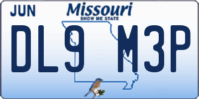 MO license plate DL9M3P