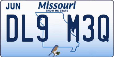 MO license plate DL9M3Q