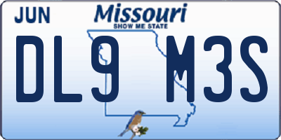 MO license plate DL9M3S