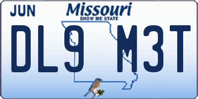 MO license plate DL9M3T