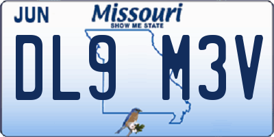 MO license plate DL9M3V
