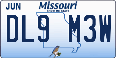 MO license plate DL9M3W
