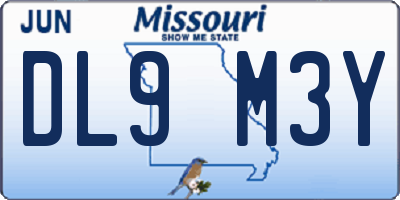 MO license plate DL9M3Y