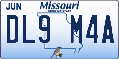 MO license plate DL9M4A