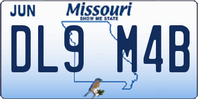 MO license plate DL9M4B