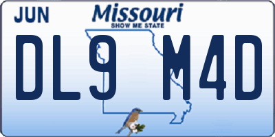 MO license plate DL9M4D