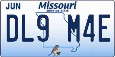 MO license plate DL9M4E