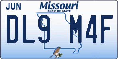 MO license plate DL9M4F
