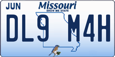 MO license plate DL9M4H