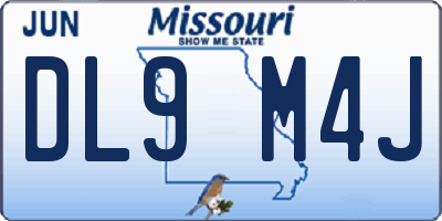 MO license plate DL9M4J