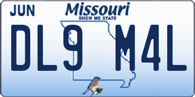 MO license plate DL9M4L