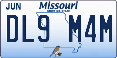 MO license plate DL9M4M