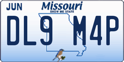 MO license plate DL9M4P