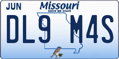 MO license plate DL9M4S
