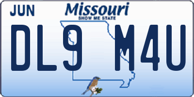 MO license plate DL9M4U