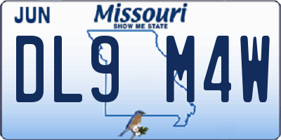 MO license plate DL9M4W