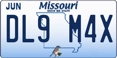 MO license plate DL9M4X