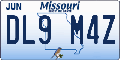 MO license plate DL9M4Z