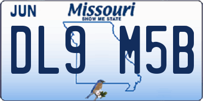 MO license plate DL9M5B