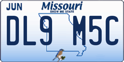 MO license plate DL9M5C