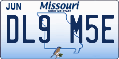 MO license plate DL9M5E