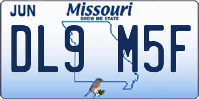 MO license plate DL9M5F