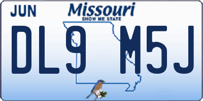 MO license plate DL9M5J