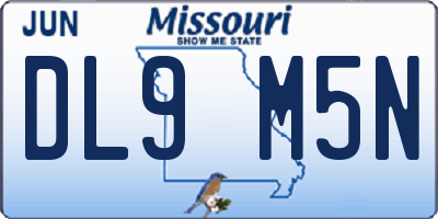 MO license plate DL9M5N
