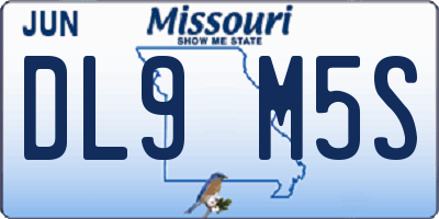 MO license plate DL9M5S