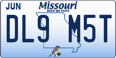 MO license plate DL9M5T