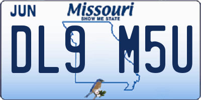 MO license plate DL9M5U
