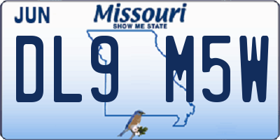 MO license plate DL9M5W