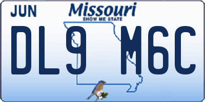 MO license plate DL9M6C