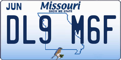 MO license plate DL9M6F
