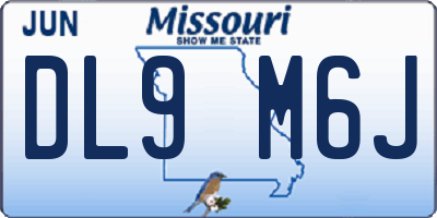 MO license plate DL9M6J