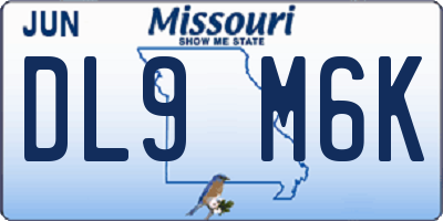 MO license plate DL9M6K