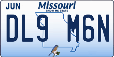 MO license plate DL9M6N