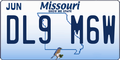 MO license plate DL9M6W